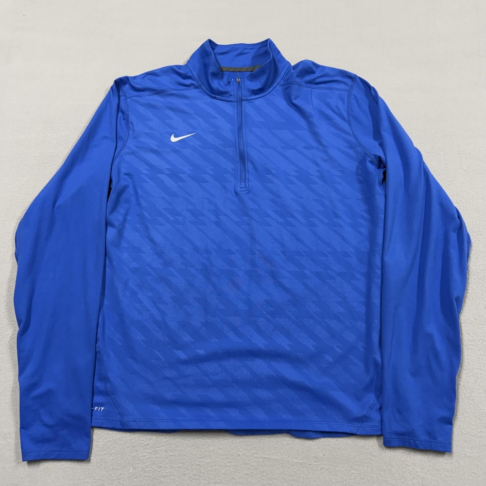 Nike Pullover Mens XL Blue Dri-FIT 1/4 Zip Long Sleeve Athletic Running Top