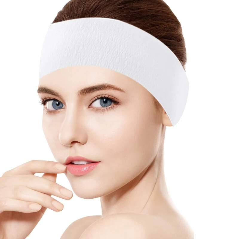 100pc Disposable Spa Facial Headbands Stretch Non-Woven Soft Skin Care Hair Band