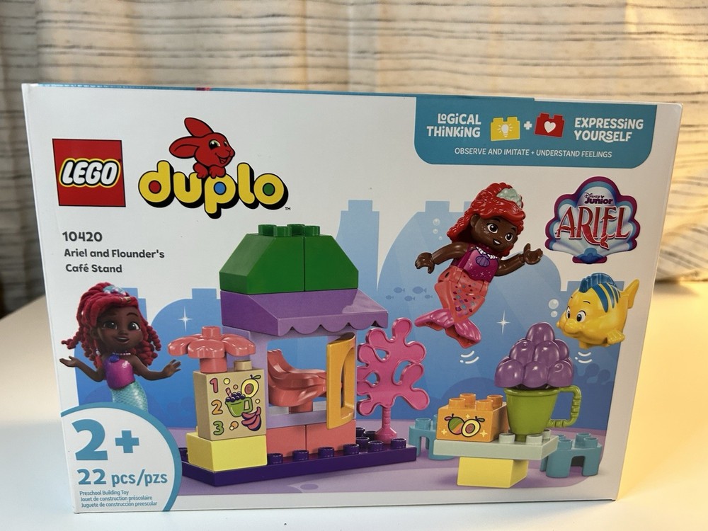 LEGO DUPLO Disney Little Mermaid Ariel and Flounder Cafe Stand Toy 10420 New Sealed