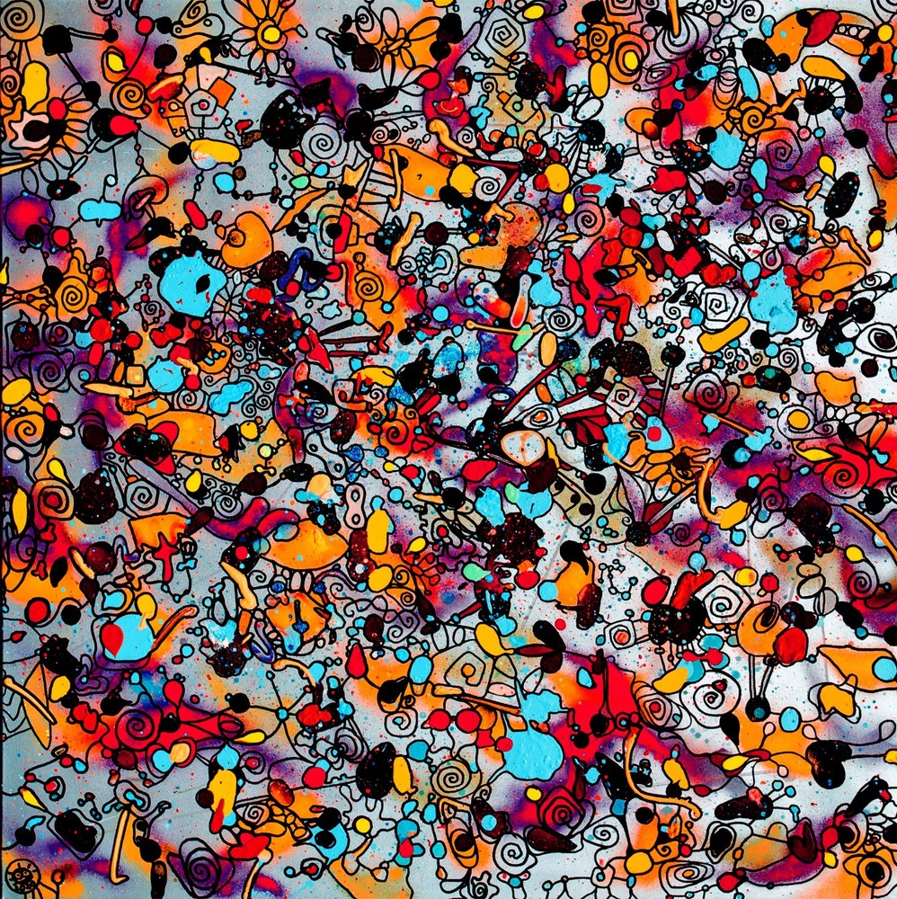 Original  Stretched Canvas UV active Abstract Contemporary Painting to order