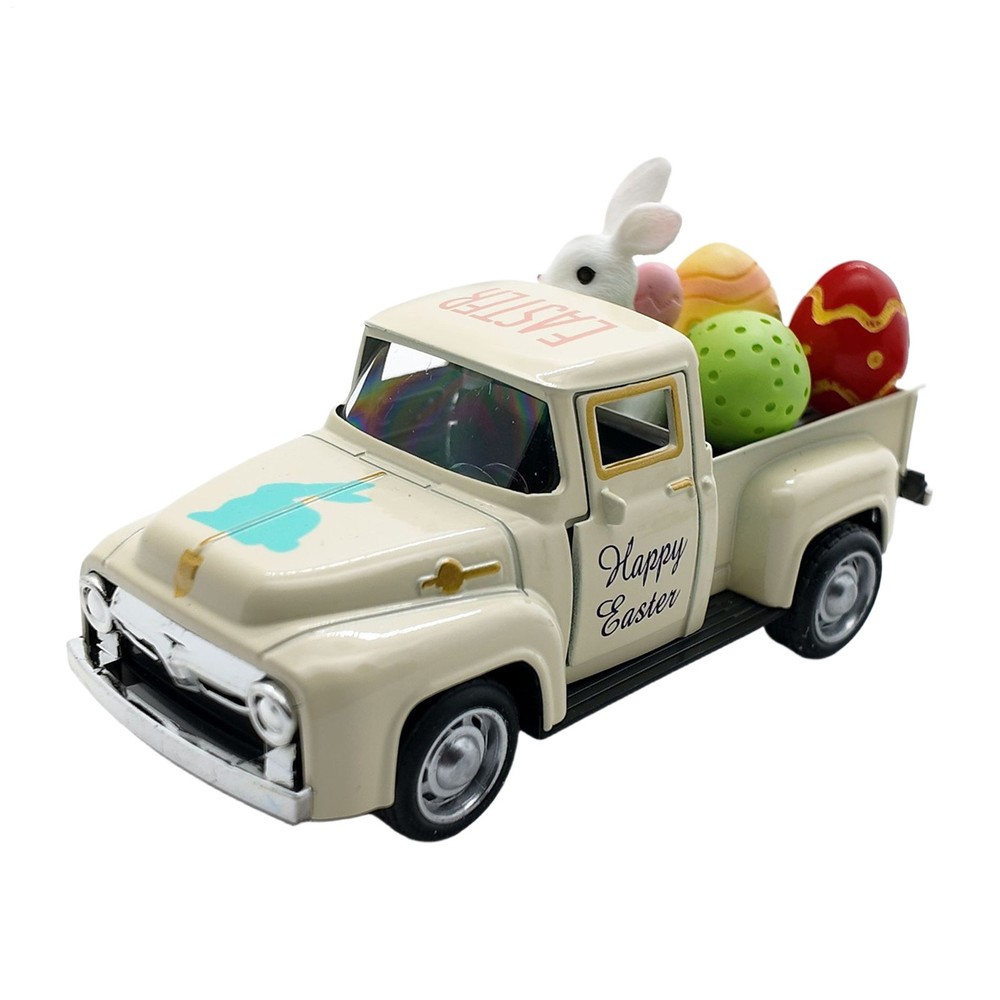 Easter Truck With Eggs & Bunny, Spring Vintage Cute Easter Toys Trucks Ornament