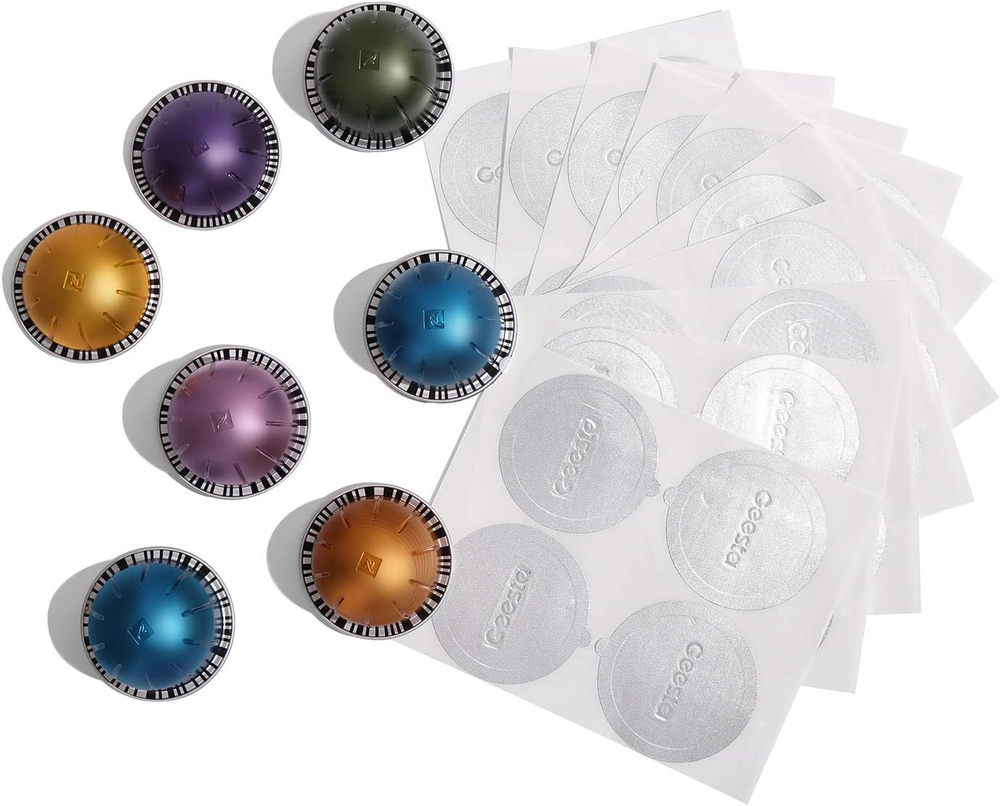 Reusable Aluminum Foil Seals Fits Nespresso VertuoLine Capsules Pack of 12