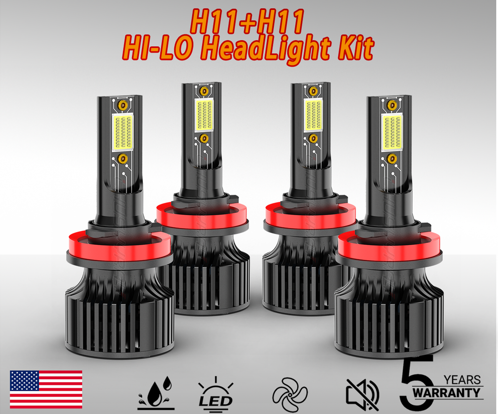4pcs 6000K LED Headlight Bulbs for 2006-2012 Chevy Impala High/Low Beam Combo