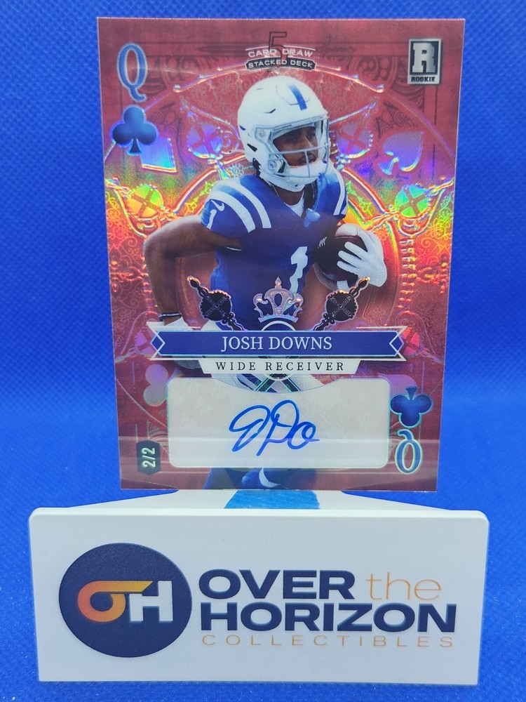 Josh Downs RC 2023 Wild Card 5 Card Draw Stacked Deck Queen Clubs /2 Auto