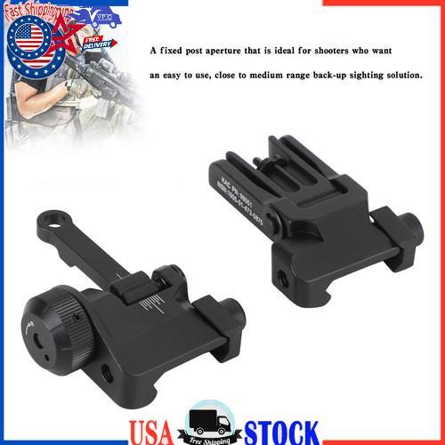 Folding Iron Sight Flip Up Front Rear Set for Picatinny Rail KAC300