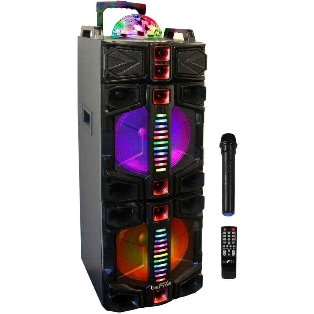 Dual 12 in. Subwoofer Portable Bluetooth Party Speaker Wireless Microphone