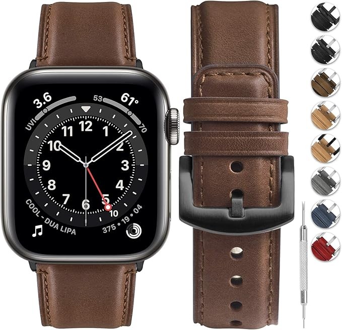 Leather Band Strap for Apple Watch iWatch Serie 9 8 7 6 5 4 SE 38/40/42/41/44mm