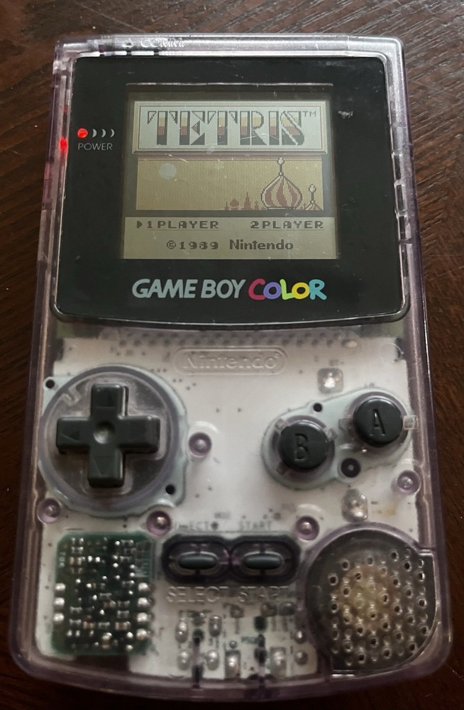 Nintendo Game Boy Color Clear  Grape-Purple Handheld Game Console Tested Working