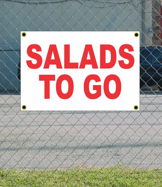 2x3 Red & White Salads To Go Banner Sign – Discounted Price, Free Shipping