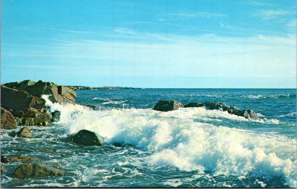 Postcard 1970 Ocean Surf at Kennebunkport Maine ME