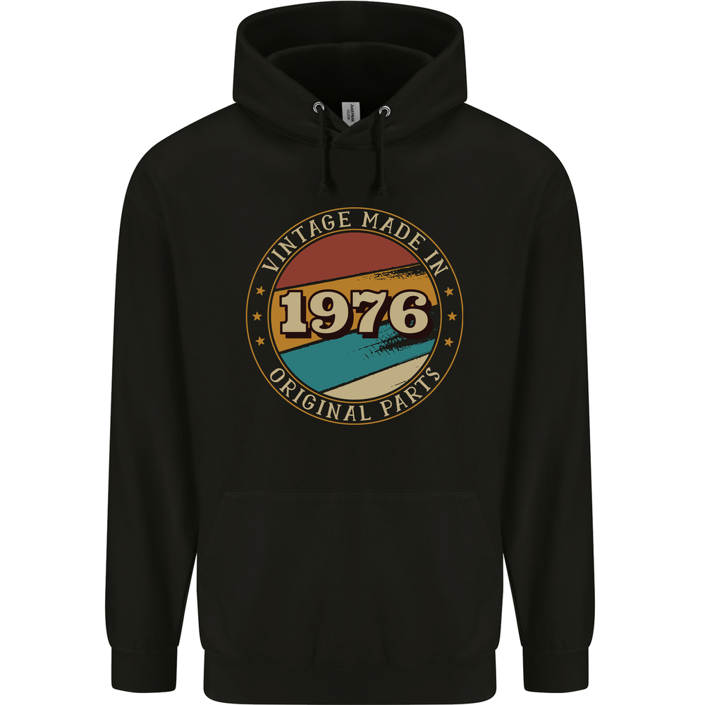 49th Birthday Vintage Made In 1976 Mens 80% Cotton Hoodie