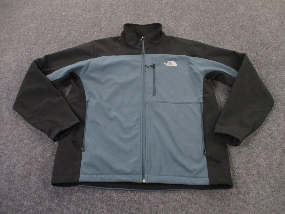 North Face Mens Blue Softshell Fleece Lined Hiking Jacket Size L