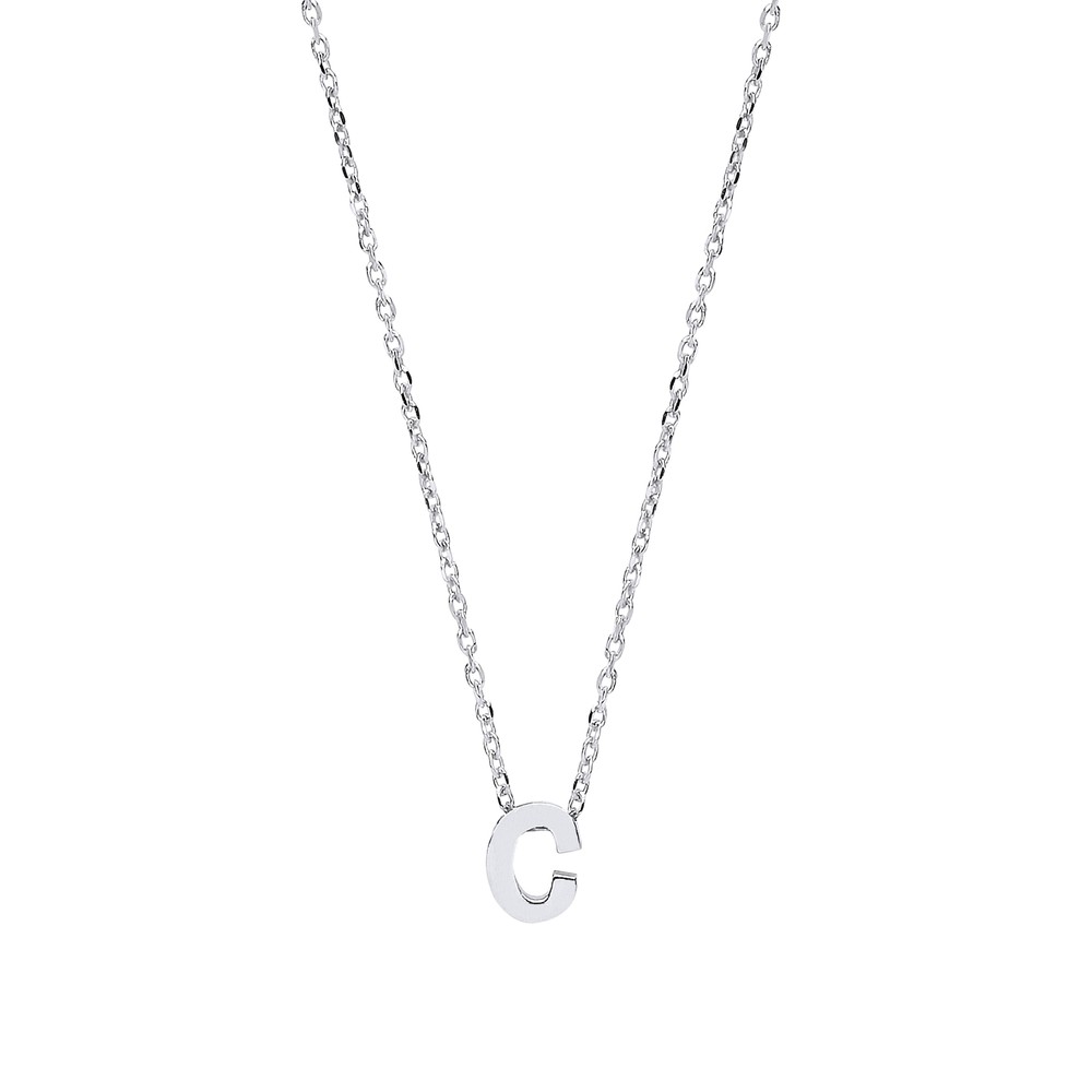 Silver Jewelco London Letter C Initial Pendant Necklace 18 inch