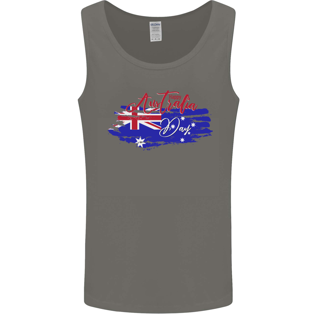 Happy Australia National Day Flag Mens Vest Tank Top