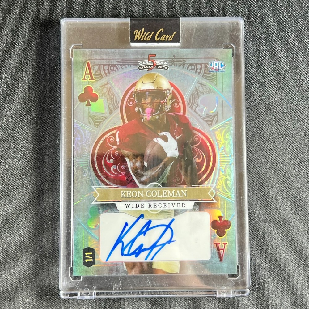 Keon Coleman 2023 Wild Card 5 Card Draw Stacked Deck Silver Auto 1/1 Bills
