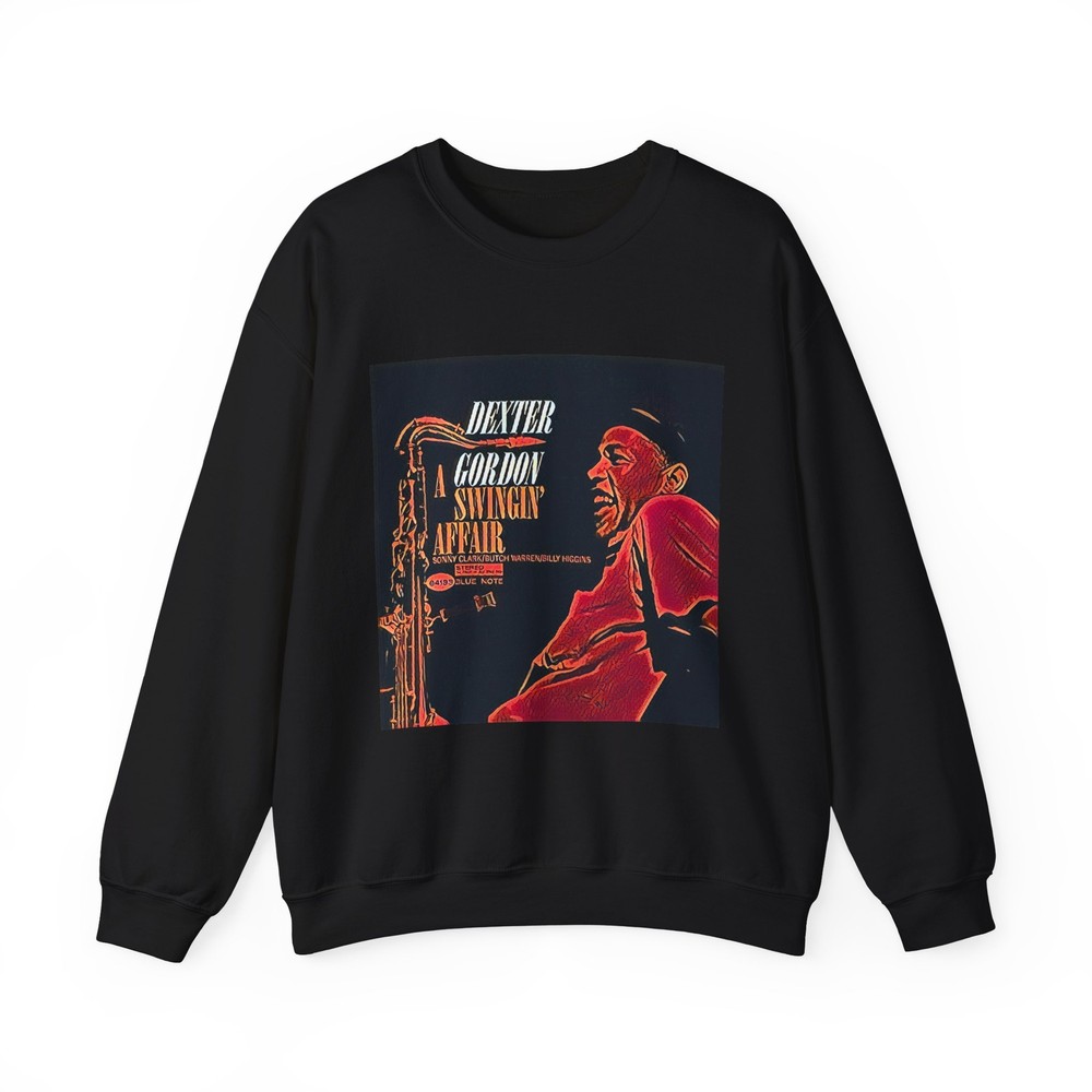 Dexter Gordon Graphic Print Jazz Art LS Unisex Heavy Blend™ Crewneck Sweatshirt