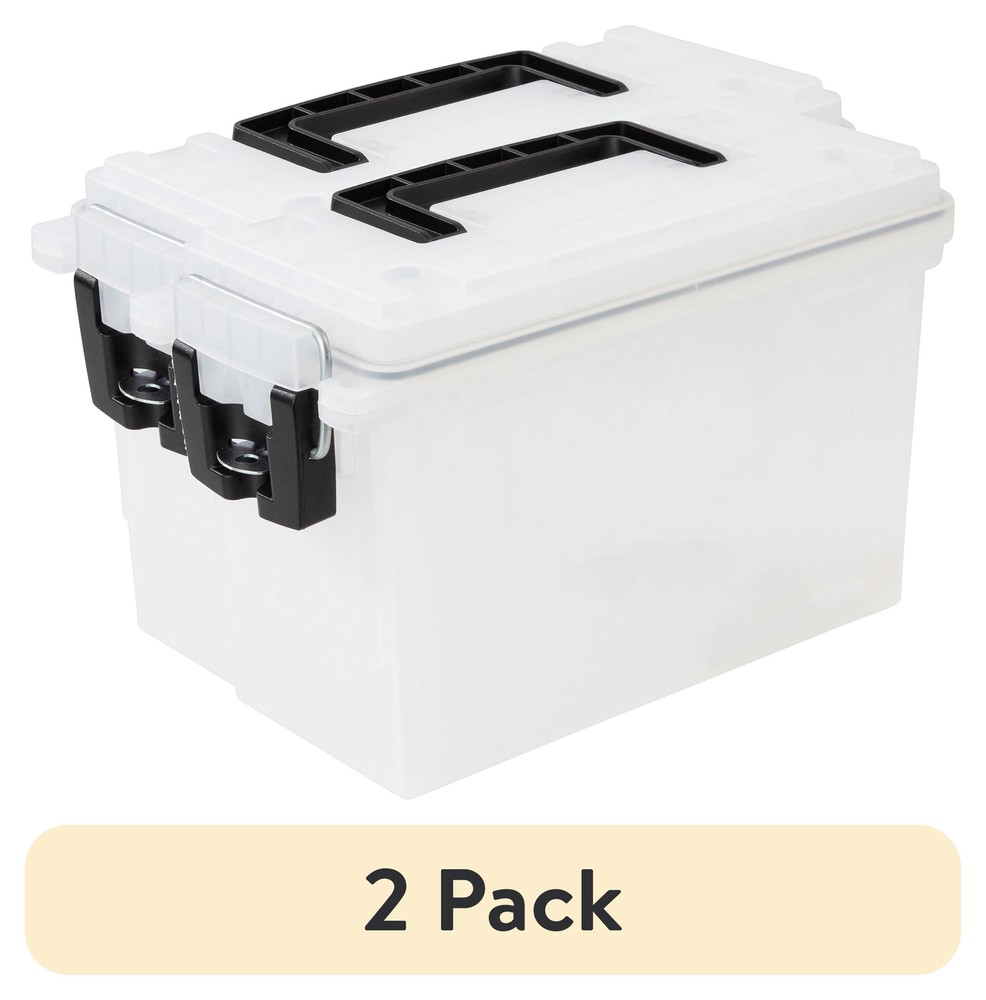 Durable Plastic Locking Stackable Utility and Tool Box Set of 2