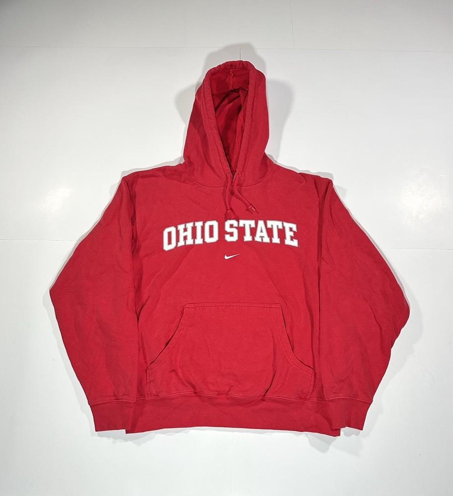 Vintage 90s 00s Ohio State Nike Embroidered Center Swoosh Hoodie Men Small Rare