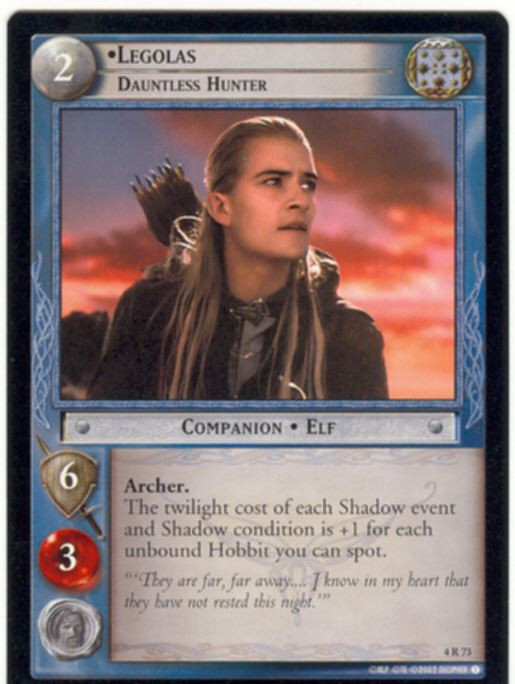 Lord Of The Rings CCG Card TTT 4.R73 Legolas, Dauntless Hunter