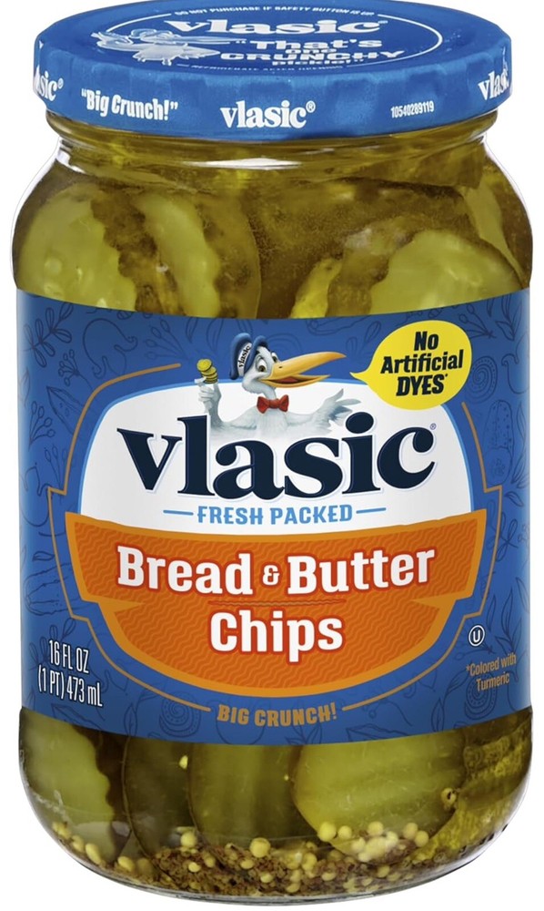 Vlasic Bread and Butter Pickle Chips, Keto Friendly, 16 FL OZ Jar