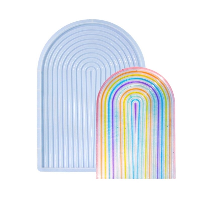 Rainbow Tray Resin Molds Home Display Decor Striped Pallet Resin Molds Fruit