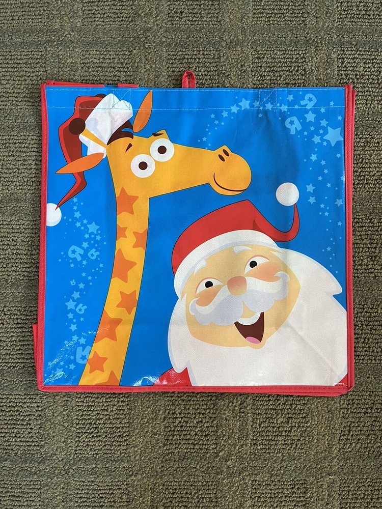 New with Tag Toys R Us Geoffrey Giraffe Santa Reusable Tote Gift Grocery Bag