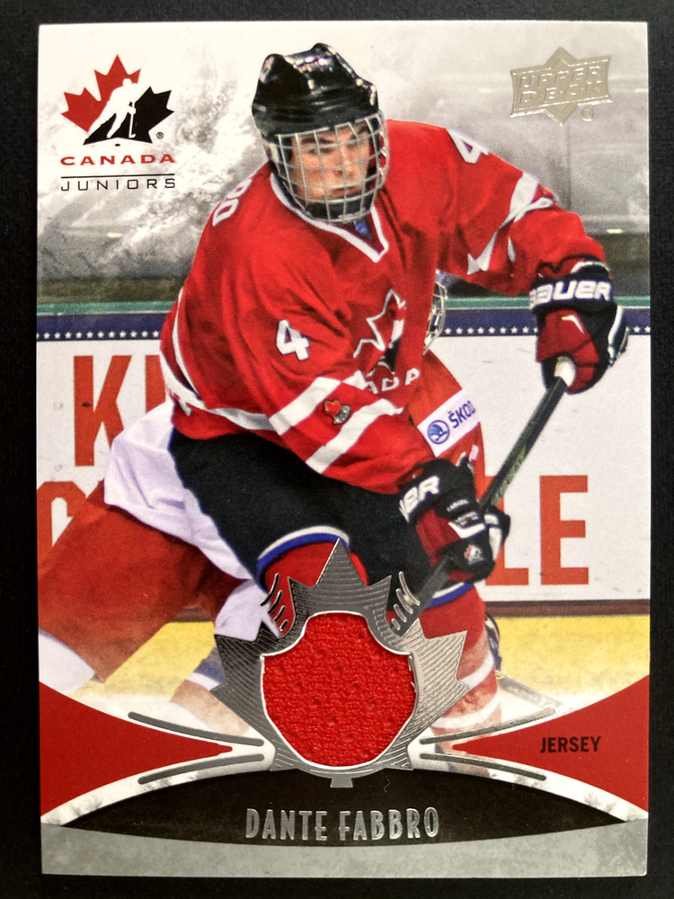 2016-17 Upper Deck Dante Fabbro Team Canada Juniors Jersey Card