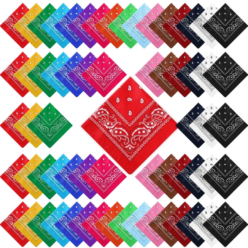 150 Pcs Bandanas Bulk Colorful Paisley Bandanas Unisex Head Wrap Scarf Cowbo