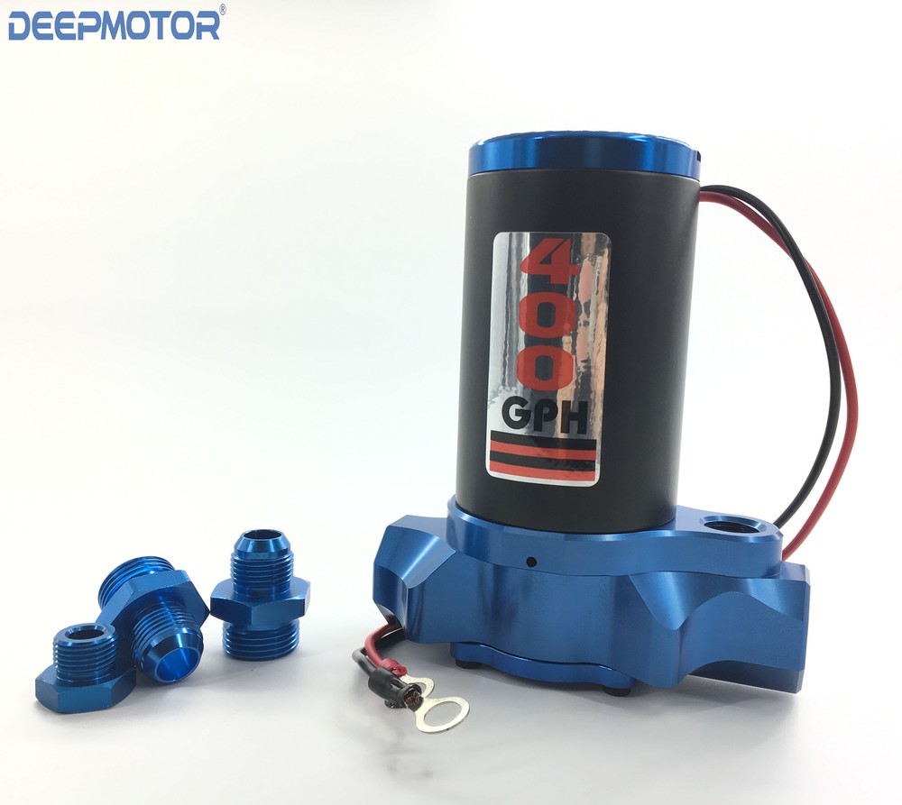 High-Performance Deepmotor Billet 400GPH Electric Fuel Pump Blue Finish for Racing