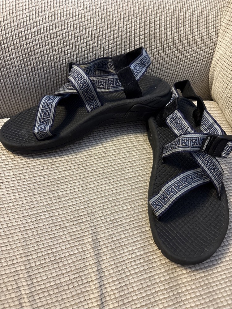 Women's Teva Classic Black Blue Strap Sandals Size 11 6833