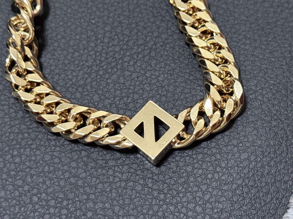 Christian Dior CD Diamond Pendant Necklace in Silver or Gold