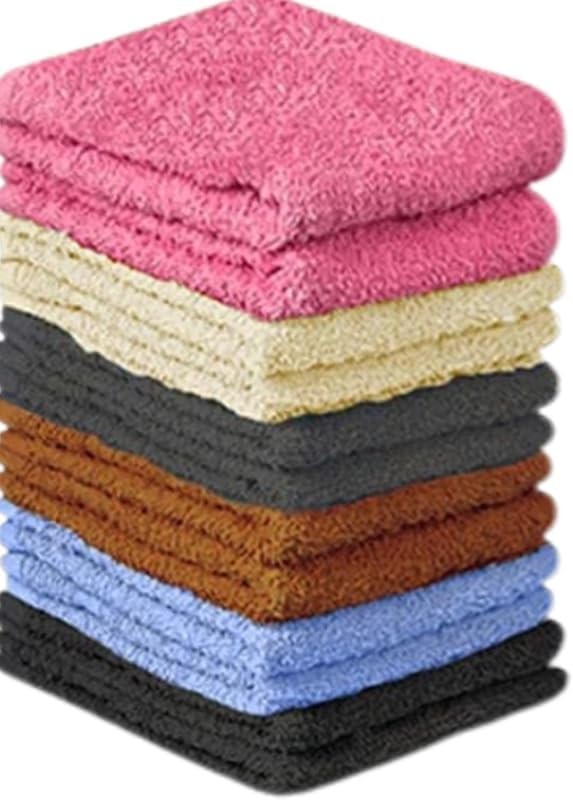 12 Pack 12x12 Inch 100% Cotton Terry Cloth Rags in Multi Colors