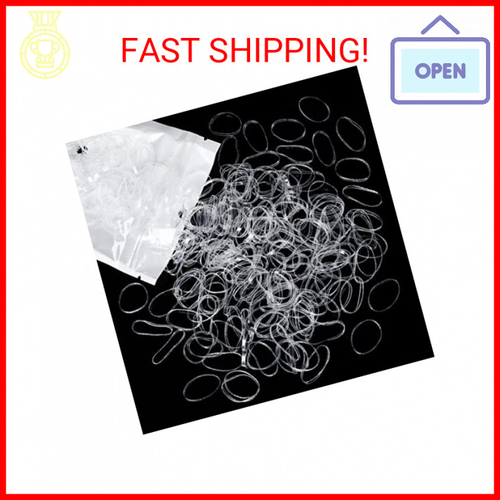 Teenitor Clear Hair Elastics - Soft No-Slip Rubber Bands for All Hair Types