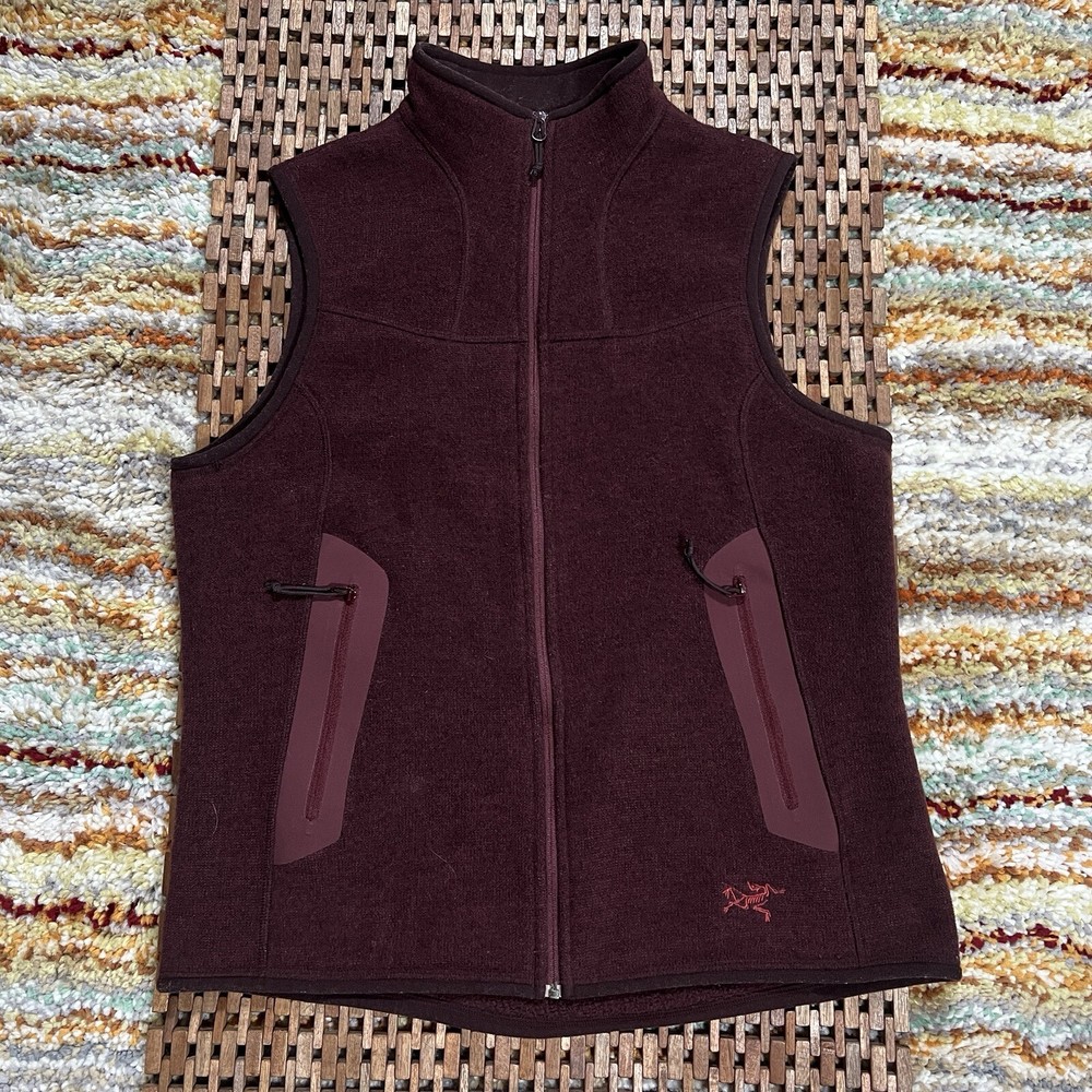 Arc'teryx Covert Polartec Womens Full Zip Fleece Vest Maroon Size Large L