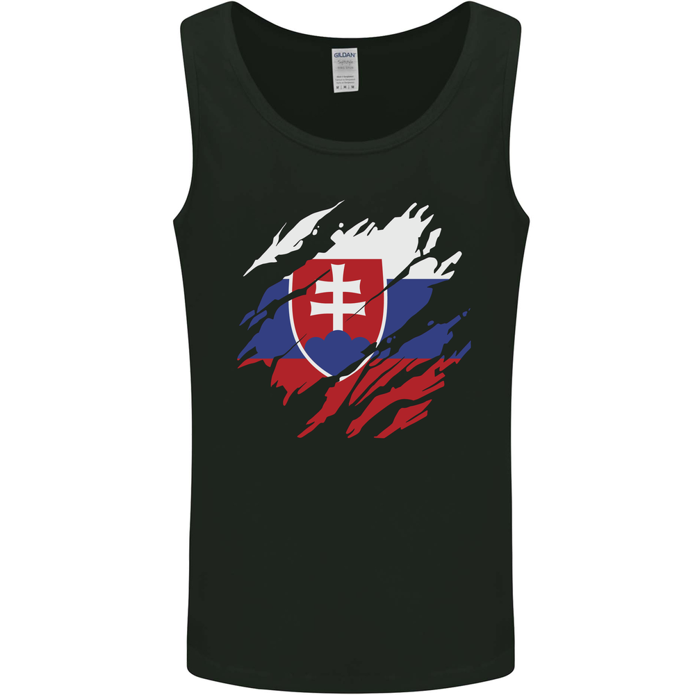 Torn Slovakia Flag Slovakia Day Football Mens Vest Tank Top