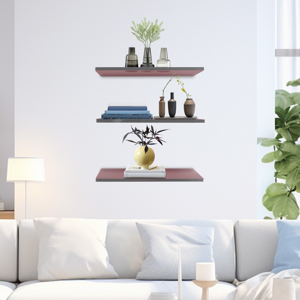 Brown Acrylic Floating Shelves Wall Mounted Shelf Floating Shelf Organizer