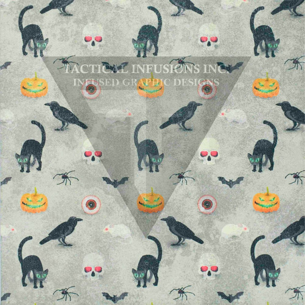 Halloween Kydex Sheet with Cats Skulls Rats Bats 11 7/8 x 11 7/8-image