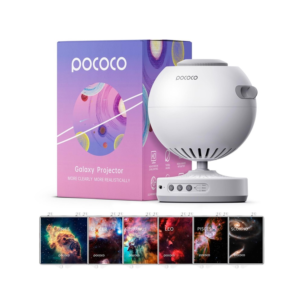 【Limited Time Offer: 16% Off 】POCOCO Galaxy Projector + Realistic-image