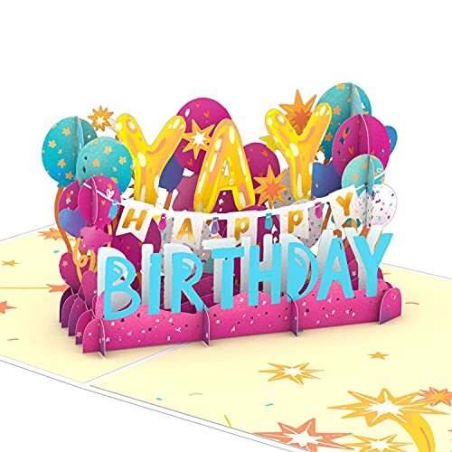 Lovepop Happy Birthday Pop-Up Card for Her and Him- 3D Birthday Celebration G...