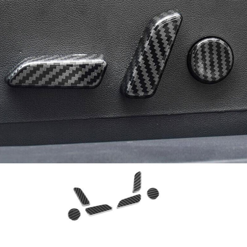 For Tesla Model 3 2017-2022 Carbon Fiber Seat Adjustment Button Cover Trim 6pcs