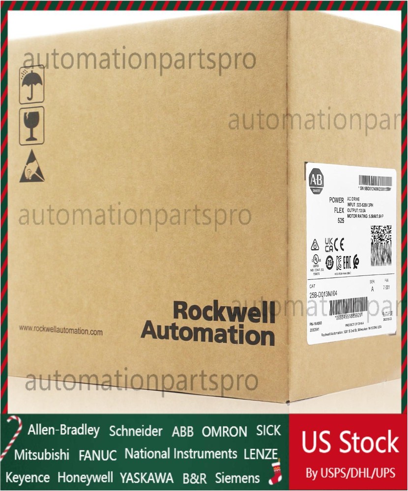 New Allen-Bradley 25B-D013N104 PowerFlex 525 5.5kW 7.5Hp AC Drive UPS Shipping