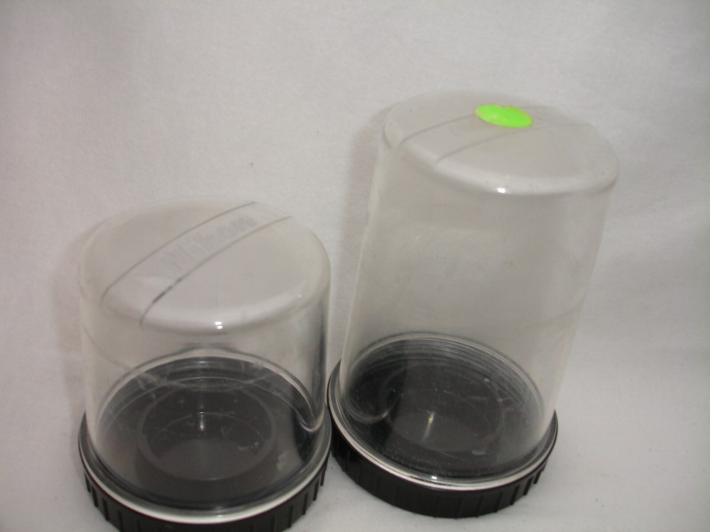 NIKON plastic LENS CASE, Bubble Vintage, for 135mm 105mm  & 28mm 50mm Lot of two