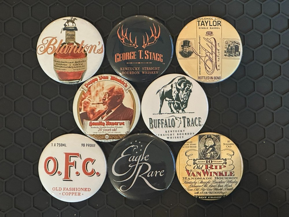 Bourbon Buffalo Trace Products Magnets 2 1/4” ToolBox Magnet Set Of 8