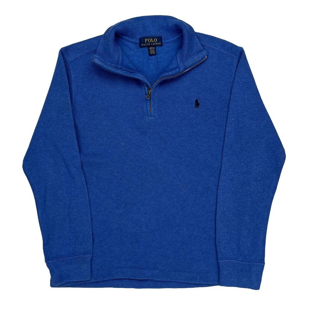 Age 10-12 Polo By Ralph Lauren 1/4 Zip - Medium Blue Cotton