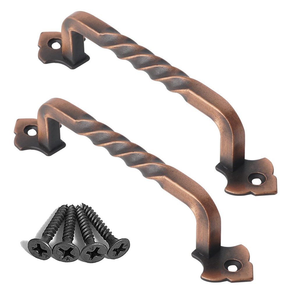 OVOV 2 Pack Barn Door Pull Handle Hardware for Wooden Garden Gate Shed Cabine...