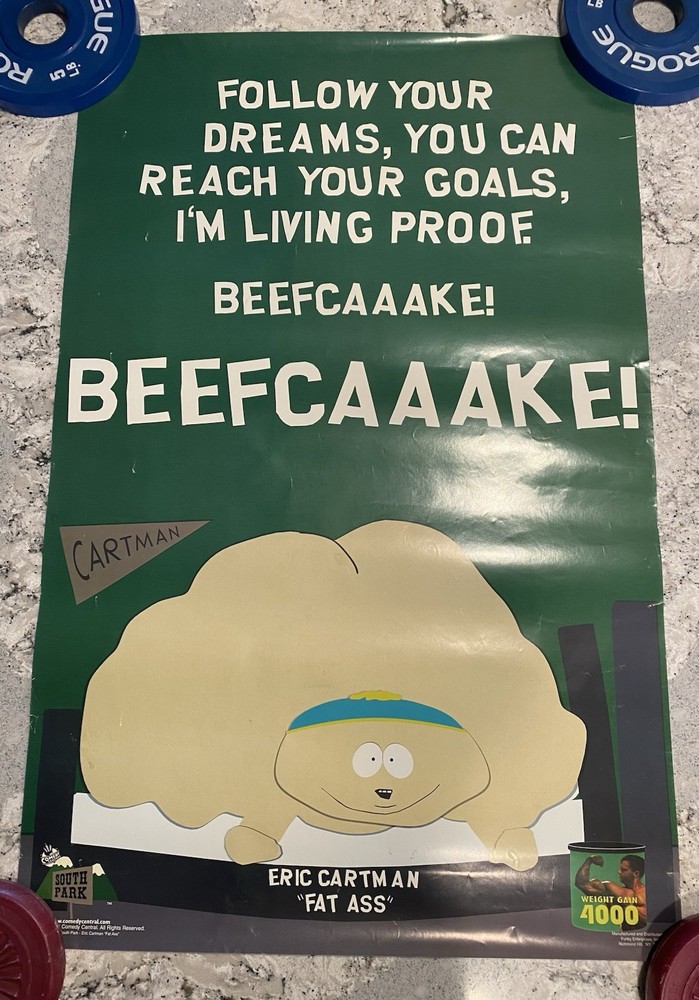 Vintage South Park Beefcaaake! Eric Cartman “Fat Ass” 1998 Poster