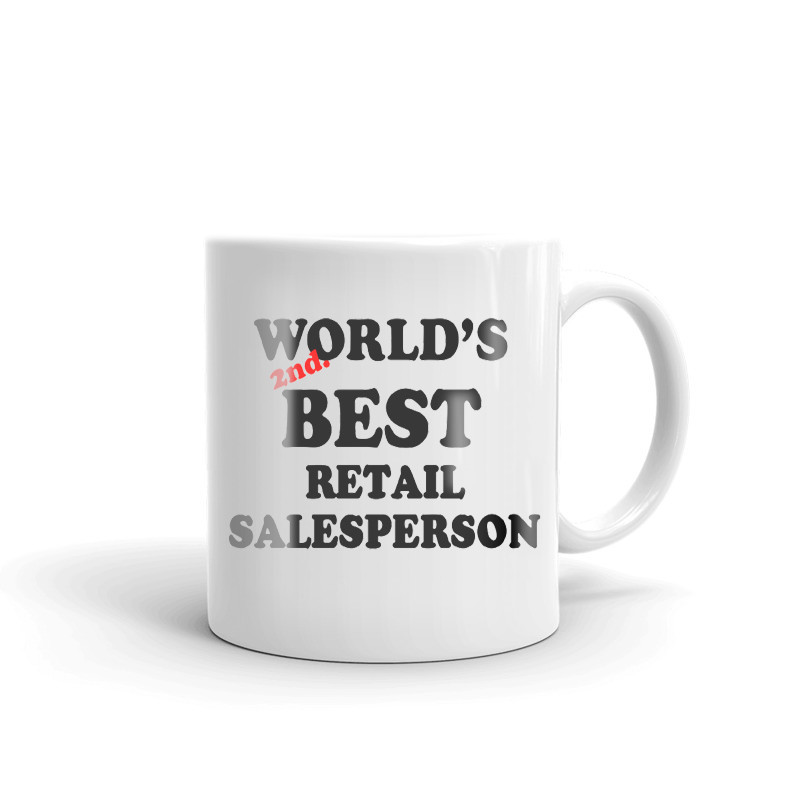 World's 2nd Best Reatail Salesperson Coffee Tea Ceramic Mug Office Work Cup Gift