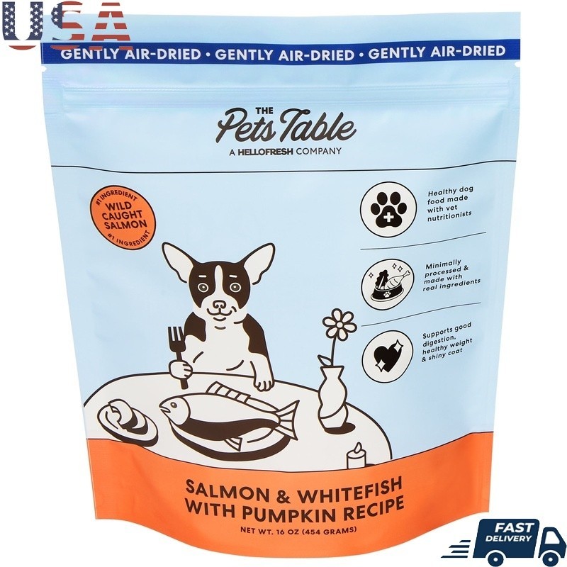 Air-Dried Dog Food Salmon Whitefish Pumpkin Grain Free Omega3 Joint Health New