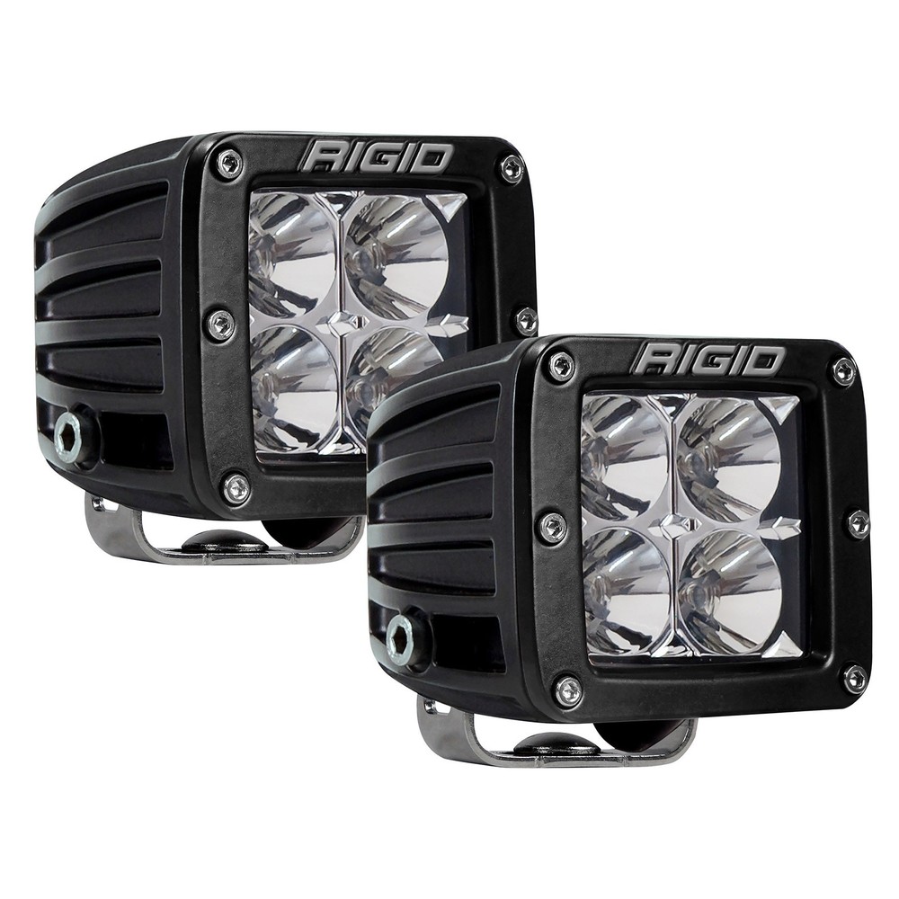 Rigid D-Series Pro 4-LED White Flood Light Set Black Surface Mount 3 Inch  