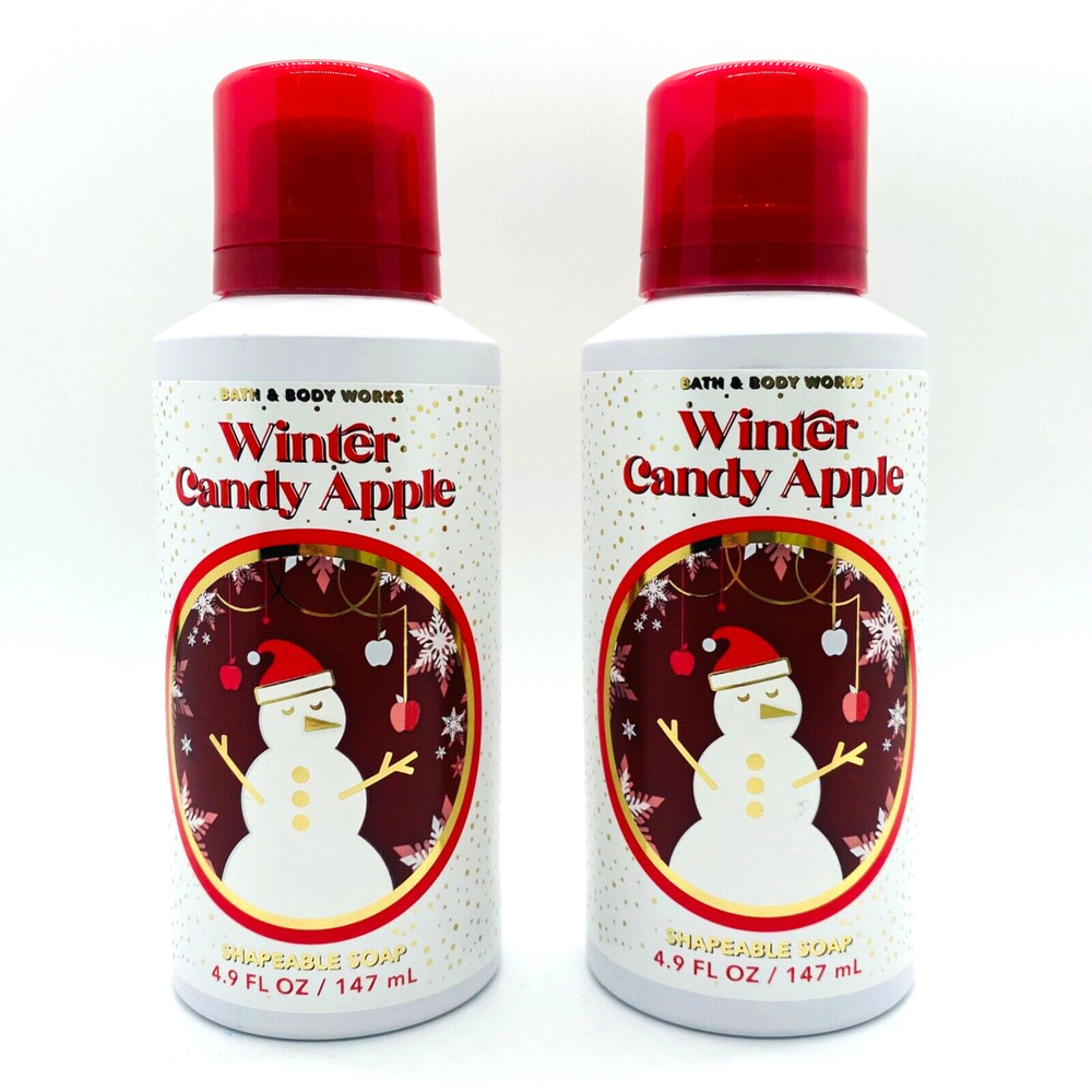 2-Pack Bath & Body Works WINTER CANDY APPLE Shapeable Hand Soap 4.9 oz New